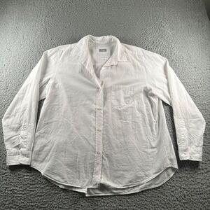 Grayson Shirt Womens 5 White Pink Dot Long Sleeve Button Up Cotton Pocket Casual